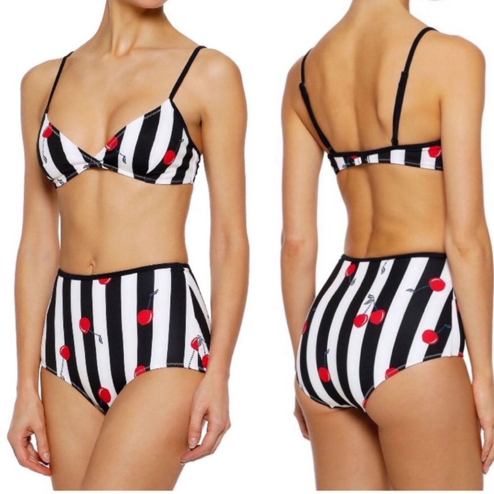 Solid & Striped The Brigitte Cherries Bikini Top … - image 2